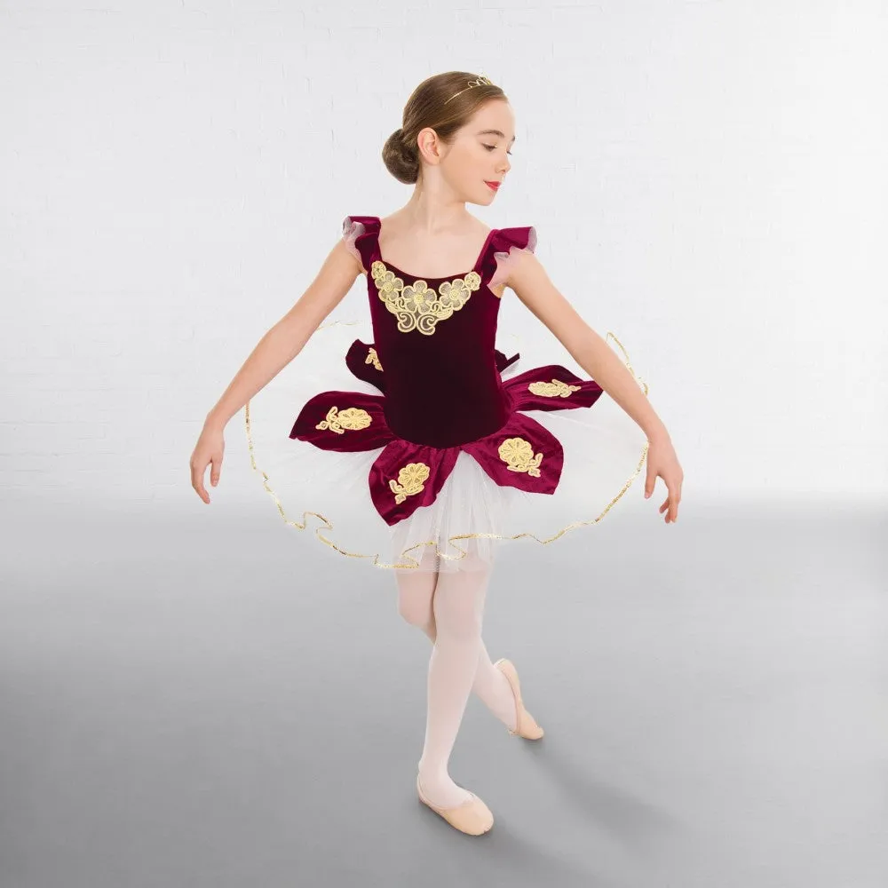 1st Position Burgundy Velour Applique Tutu