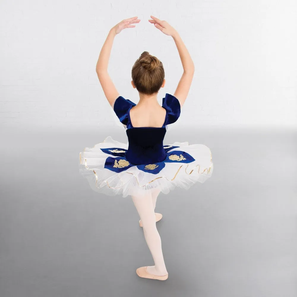 1st Position Royal Blue Velour Applique Ballet Dance Tutu