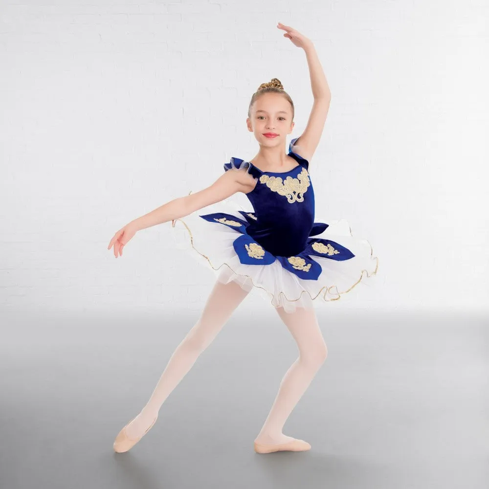 1st Position Royal Blue Velour Applique Ballet Dance Tutu