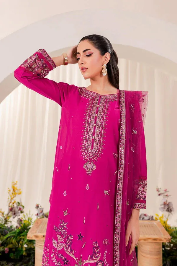 3- Pc PINK PUNCH LAWN EMBROIDERED