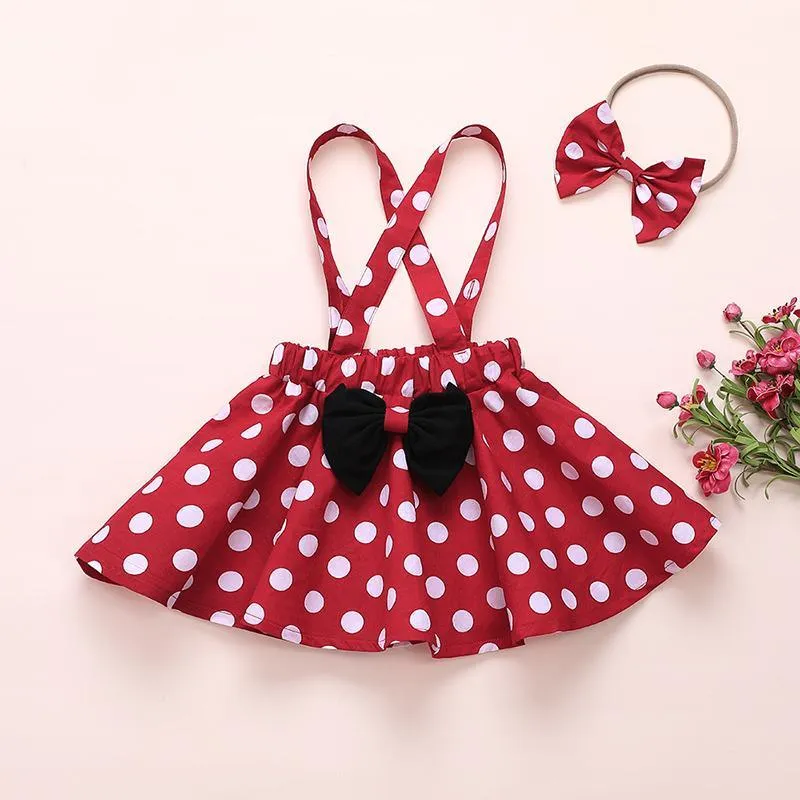 3-piece Solid Ruffle T-shirt & Polka Dot Dress & Headband for Toddler Girl