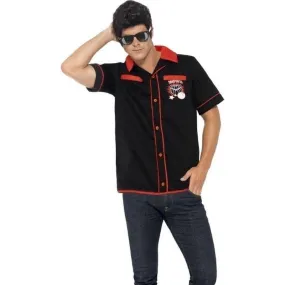 50s Bowling Shirt Adult Black