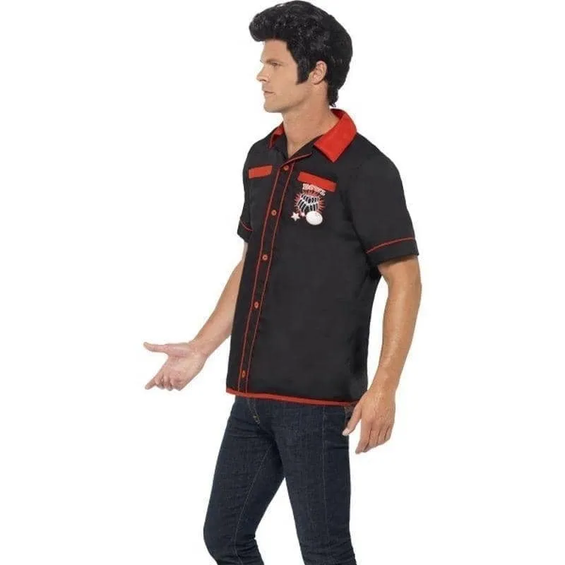 50s Bowling Shirt Adult Black