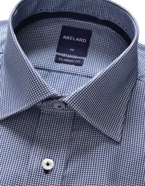 Abelard - Long Sleeve Business Shirt - Patterned - Navy & White