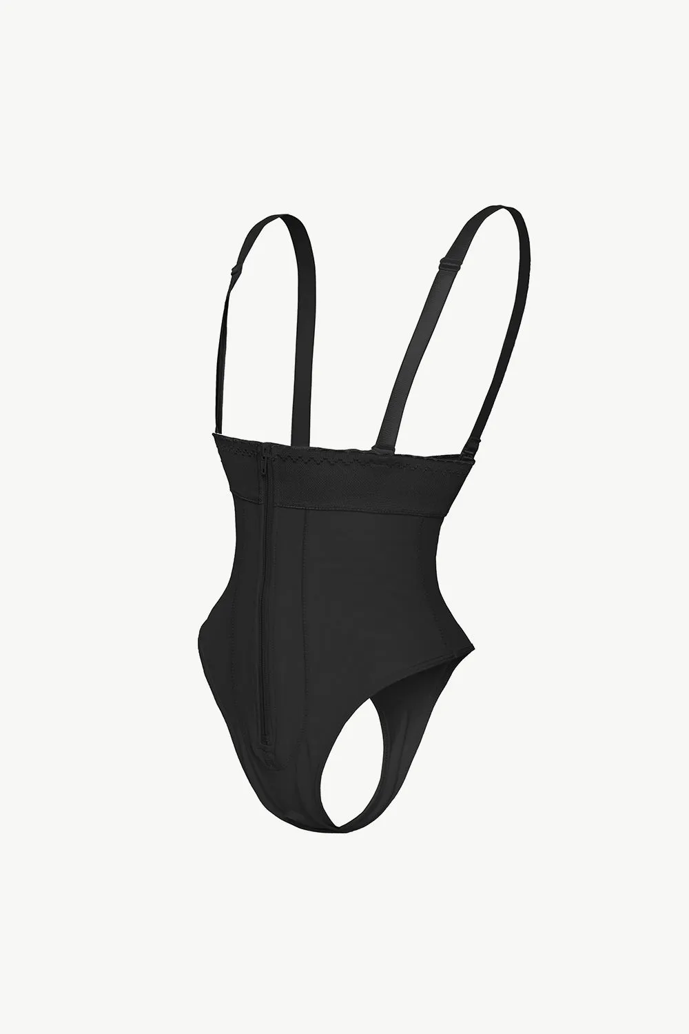 Adjustable Strap Zip-Up Shaping Bodysuit