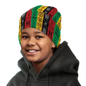 African Symbols In Pan African Colors Kid Beanie Hat