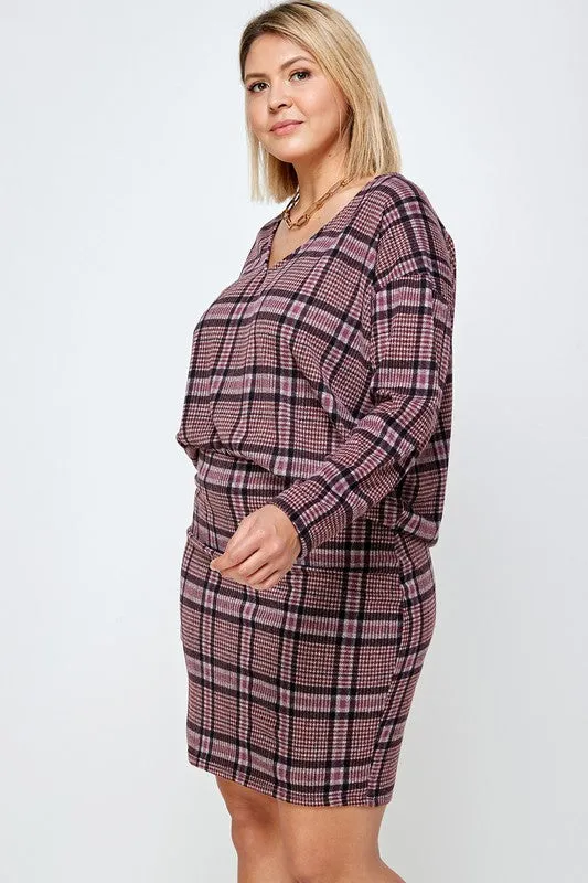 Amanda Plaid Plus Size Skirt Set