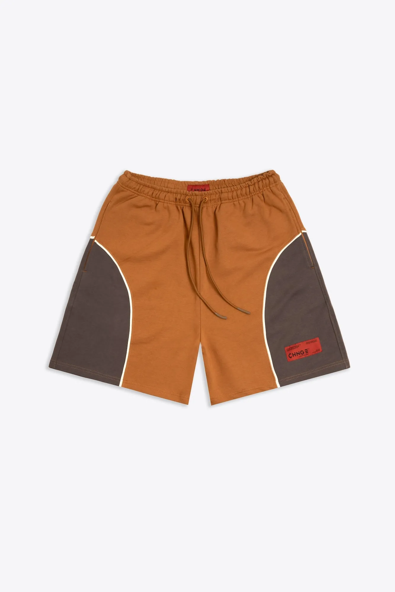 Arches Colorblocked Midi Shorts (Terracotta/Mocha)