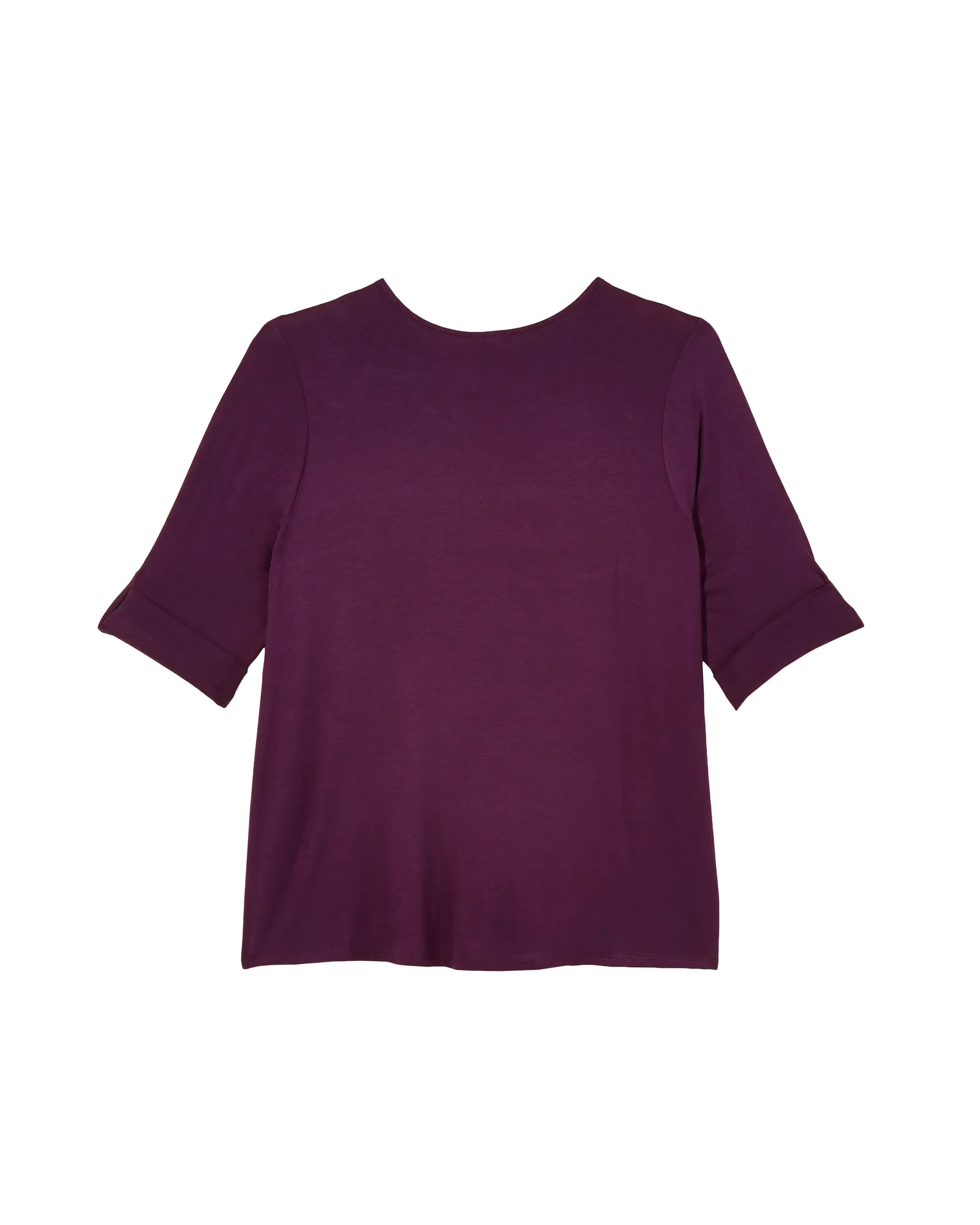 Asia 3/4 Sleeve V Neck Tee | Purple