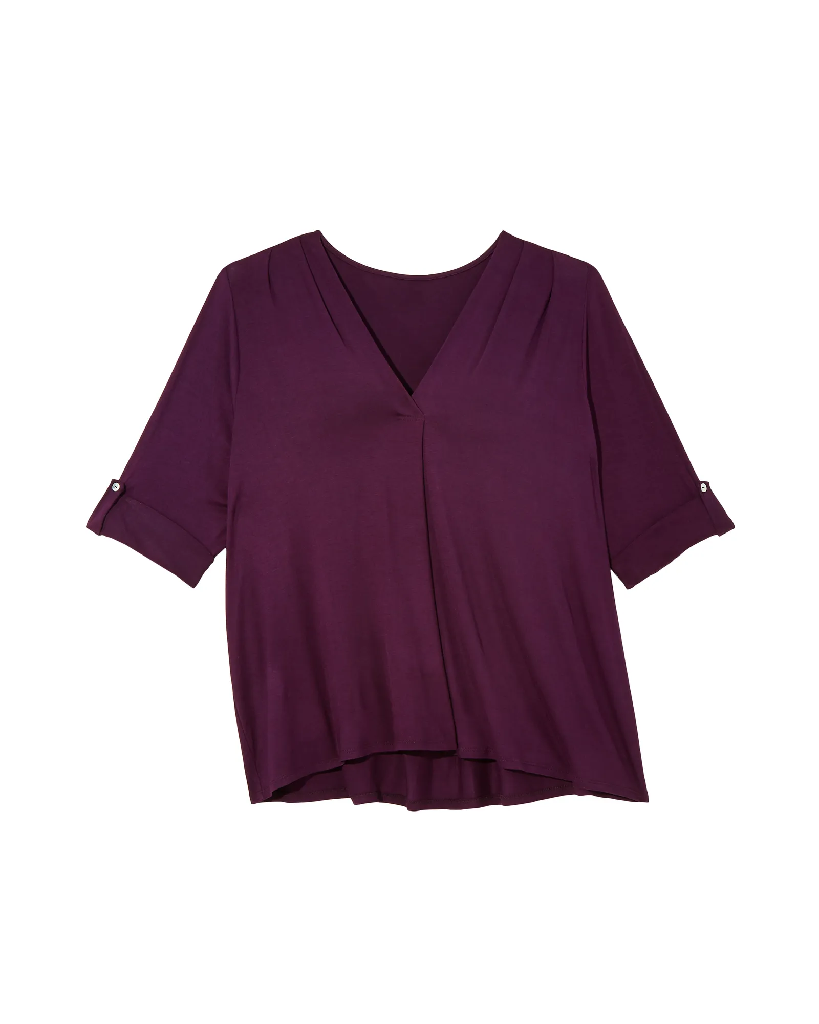 Asia 3/4 Sleeve V Neck Tee | Purple