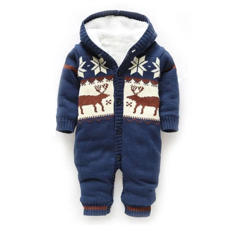 Baby Girl’s Winter Warm Woolen Jumpsuit