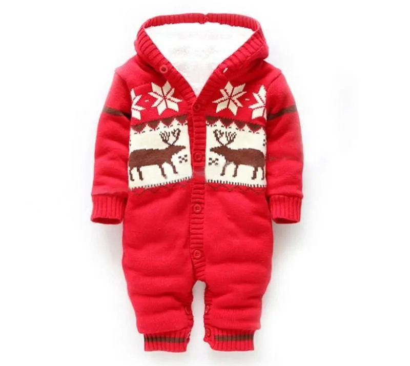 Baby Girl’s Winter Warm Woolen Jumpsuit