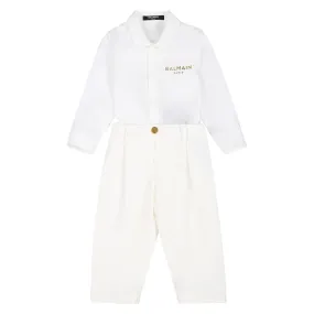 Balmain Baby Boys Ivory Suit