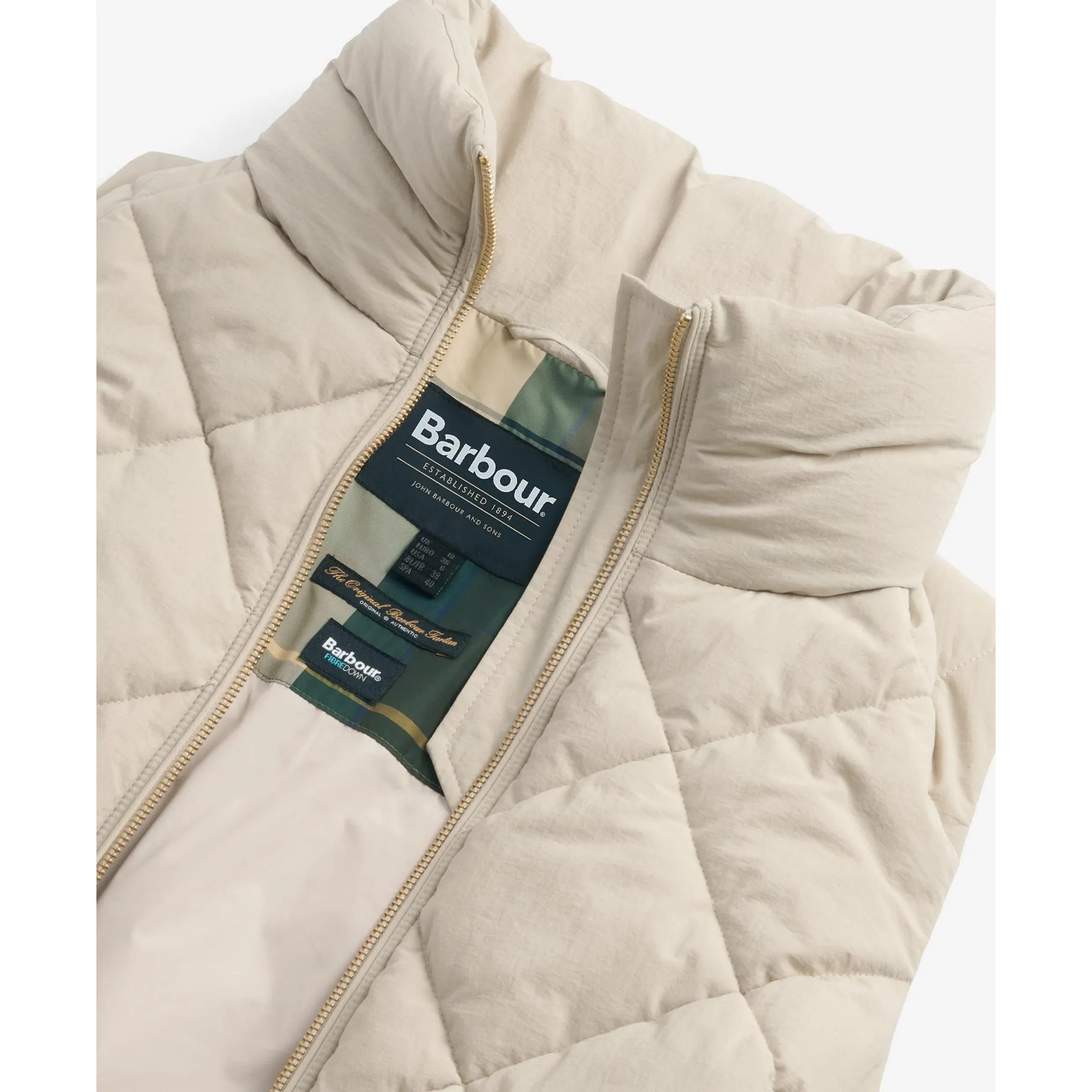 Barbour Leverton Puffer Gilet in Oatmeal/Ancient LGI0171BE12