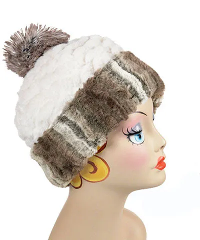 Beanie Hat, Reversible - Plush Faux Fur in Willows Grove (Falkor - Only Medium Left!)