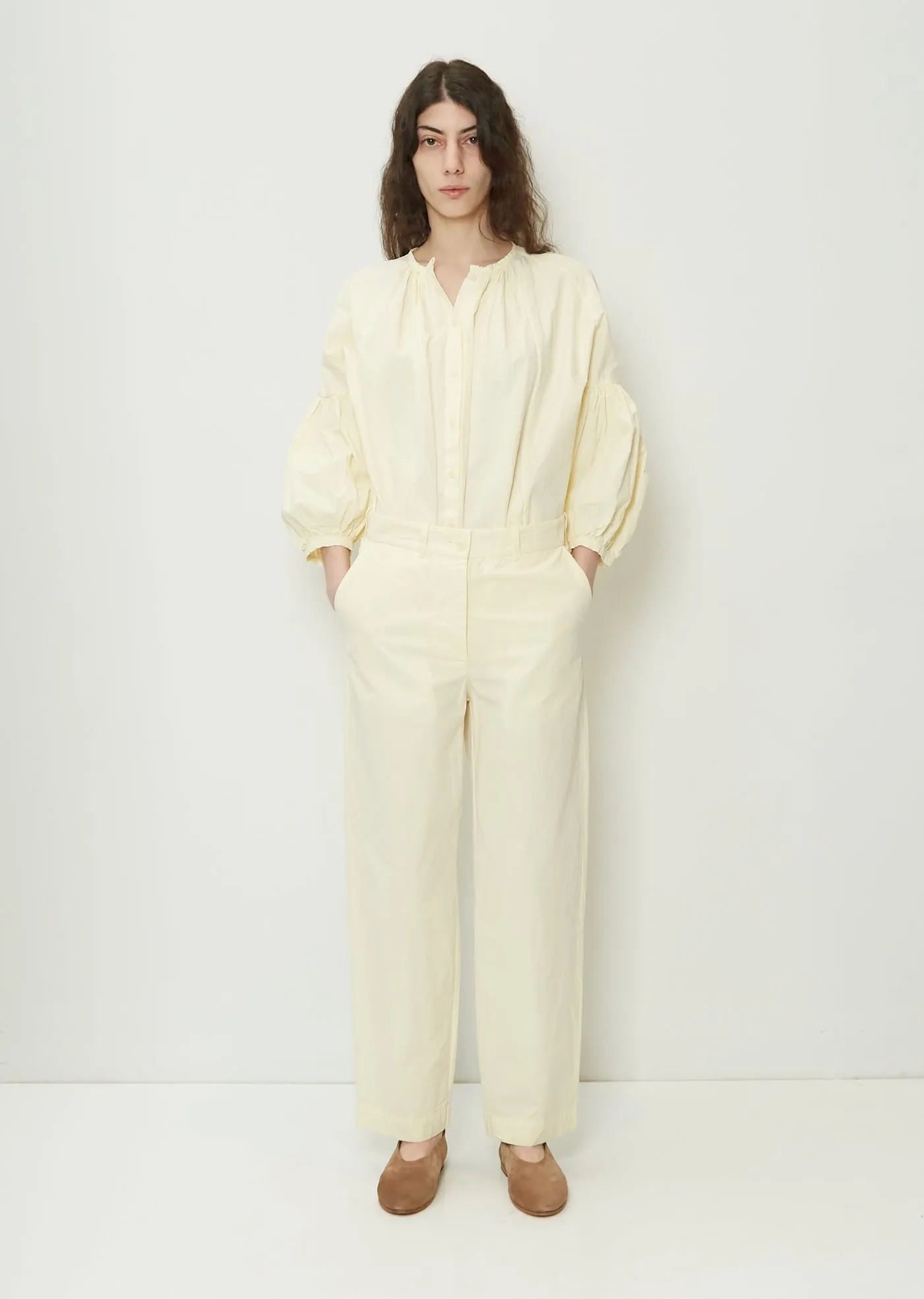 Bee Cotton Pant — Porcelain