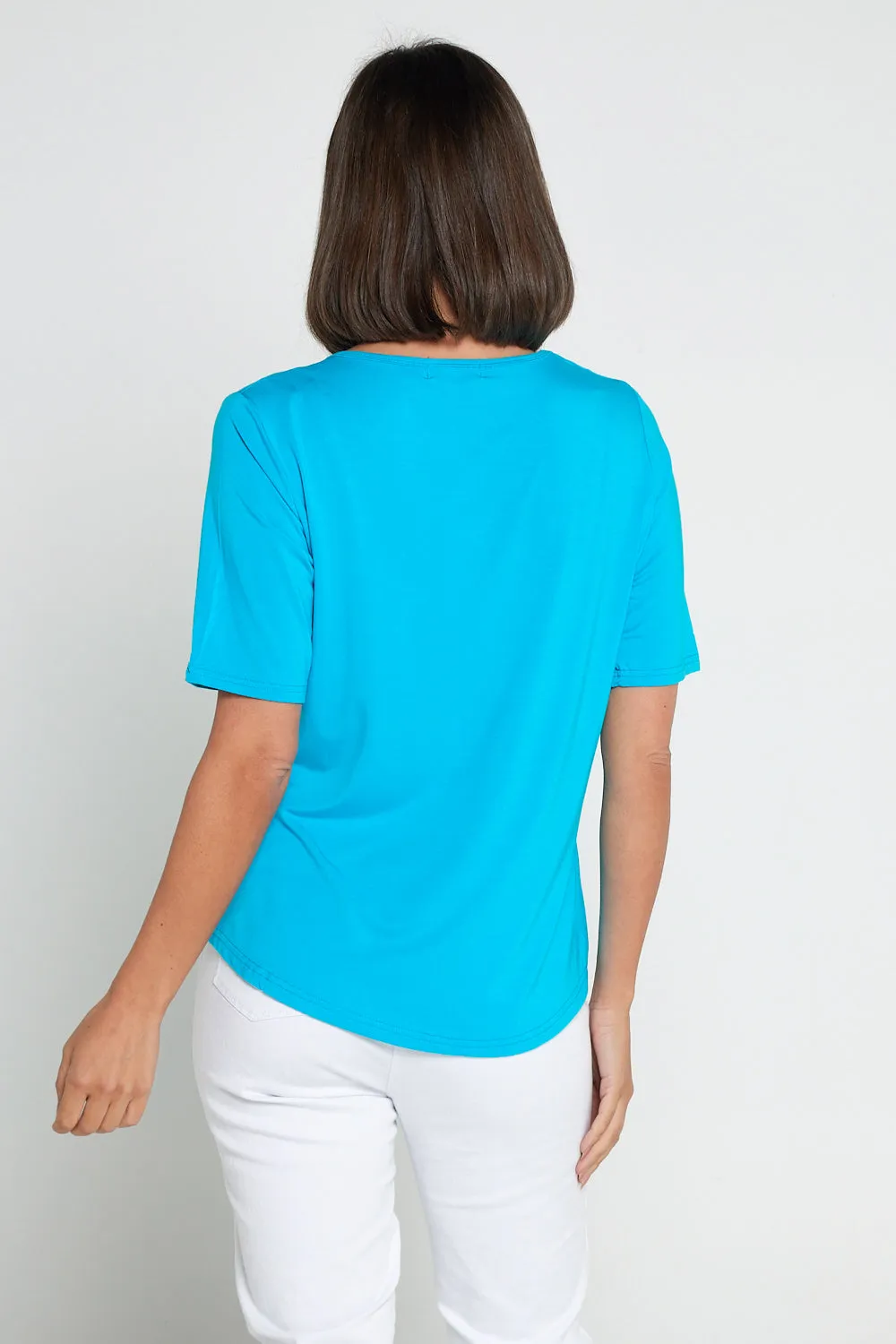 Belinda Modal Tee - Aqua Blue