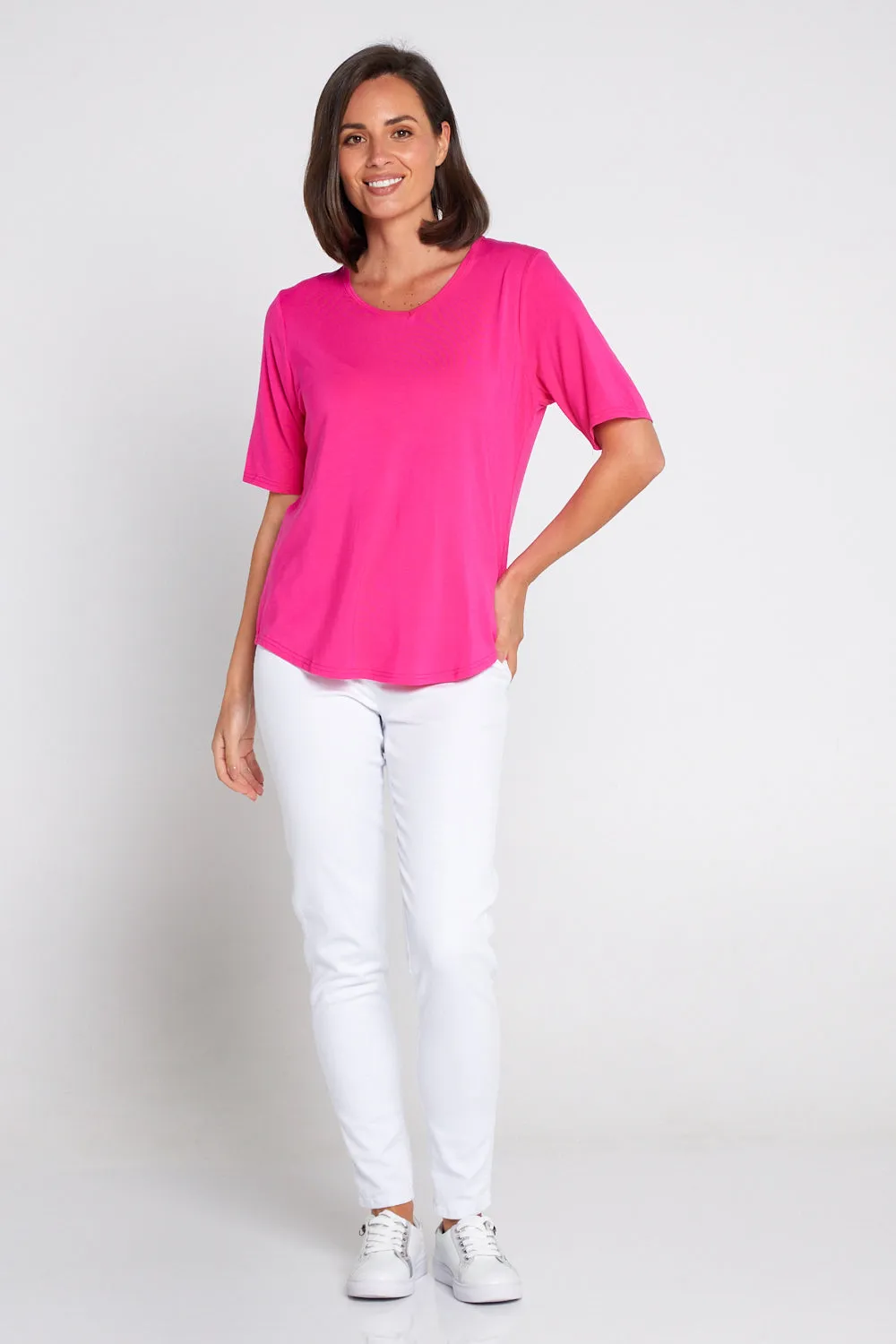 Belinda Modal Tee - Hot Pink