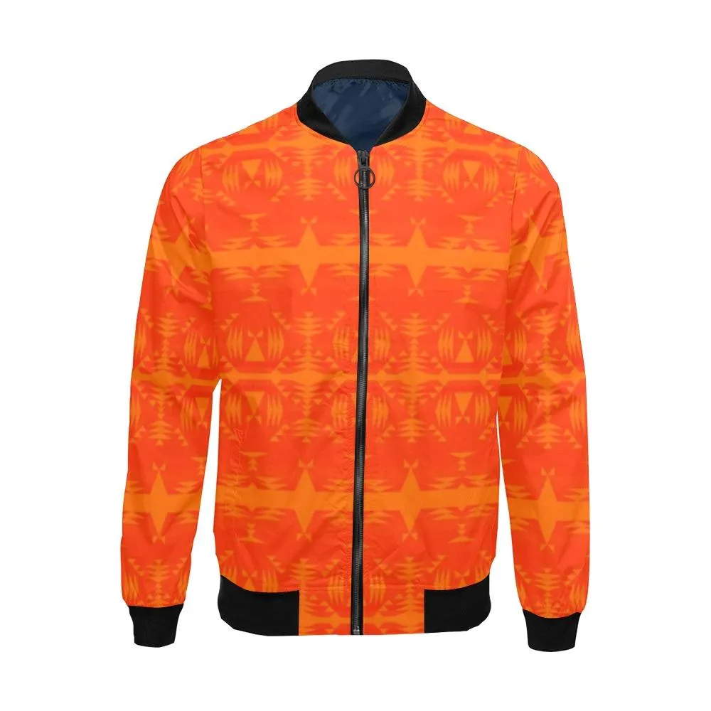 Between the Mountains Orange Bring Them Home Bomber Jacket for Men