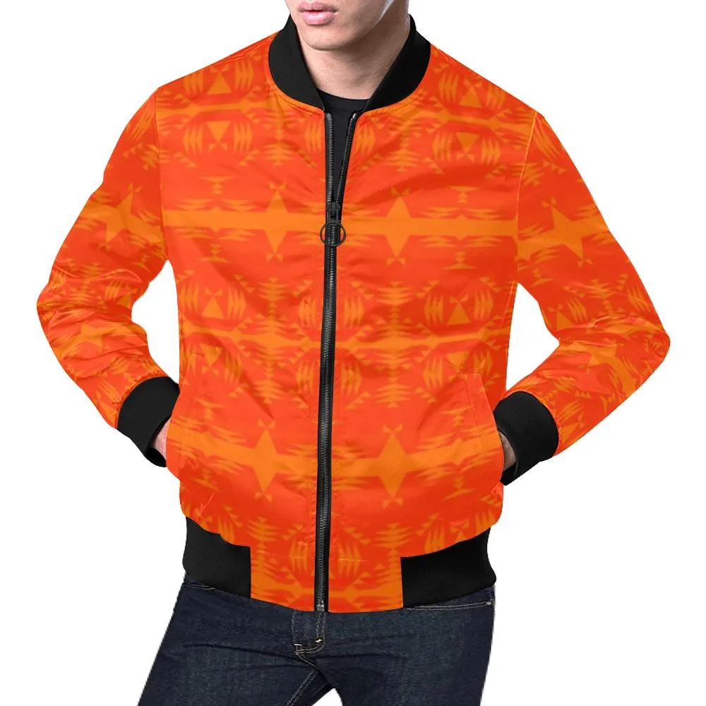 Between the Mountains Orange Bring Them Home Bomber Jacket for Men