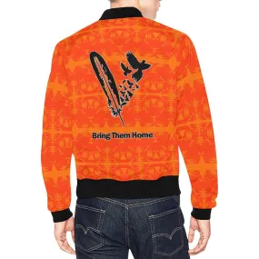 Between the Mountains Orange Bring Them Home Bomber Jacket for Men