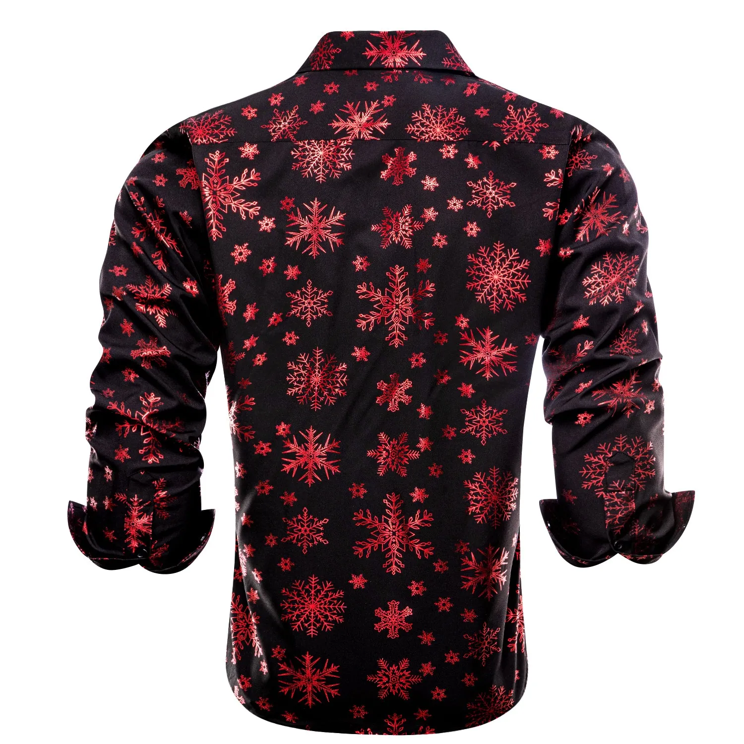 Black Christmas Dark Red Snow Novelty Men's Long Sleeve Shirt