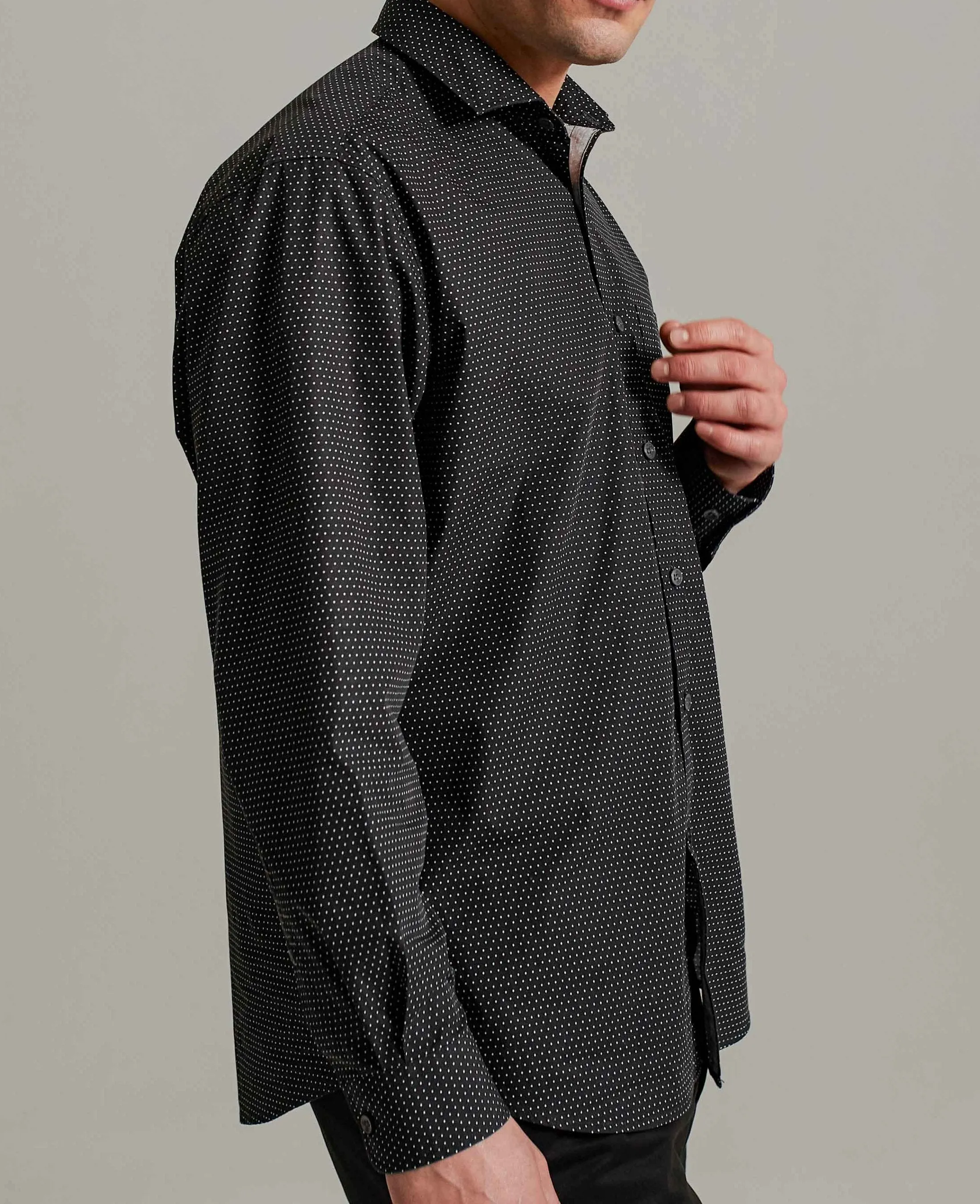 Black Pinspot Printed Shirt