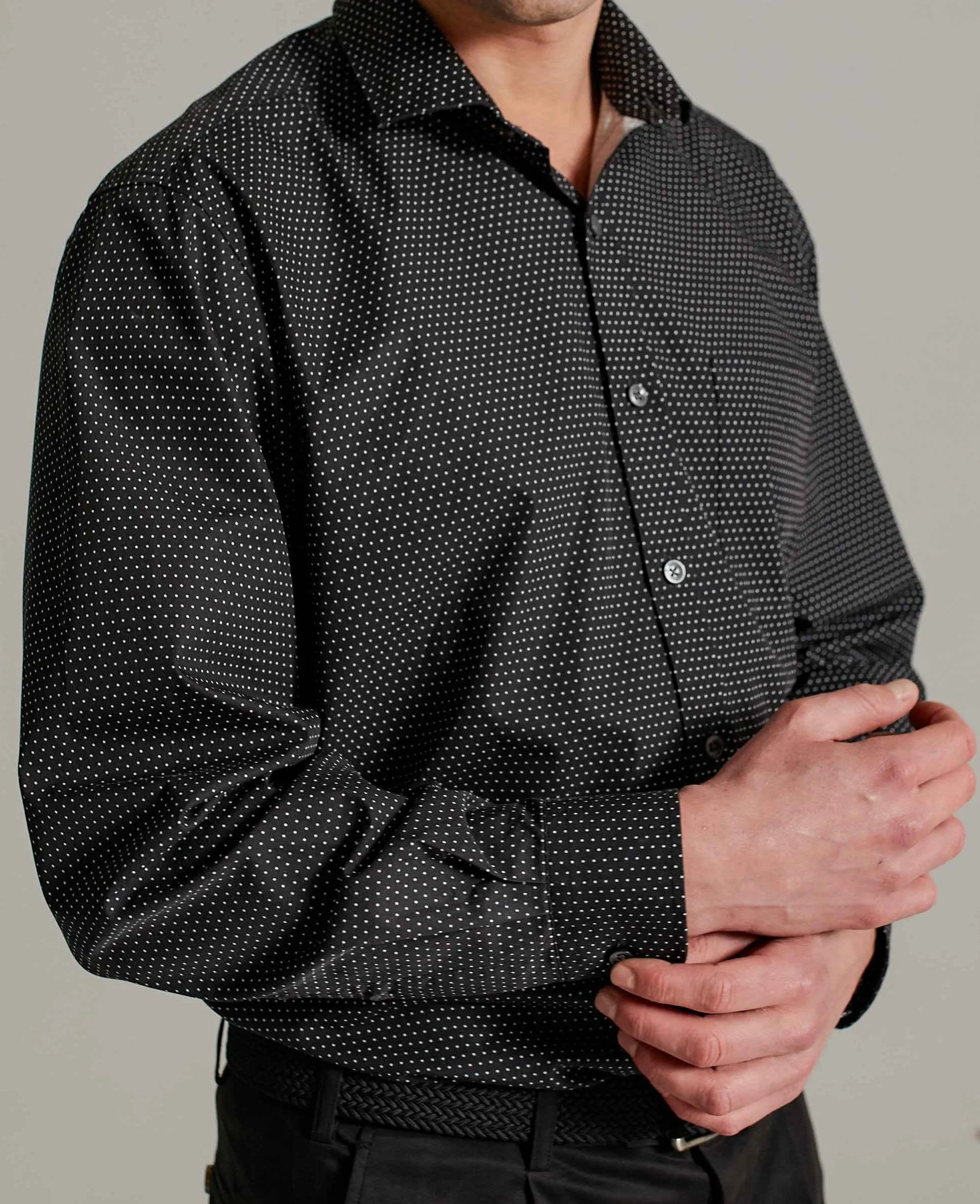 Black Pinspot Printed Shirt