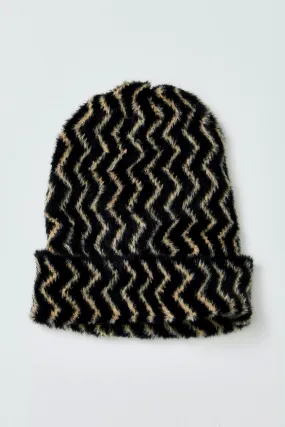 Black Ziggy Fuzzy Beanie