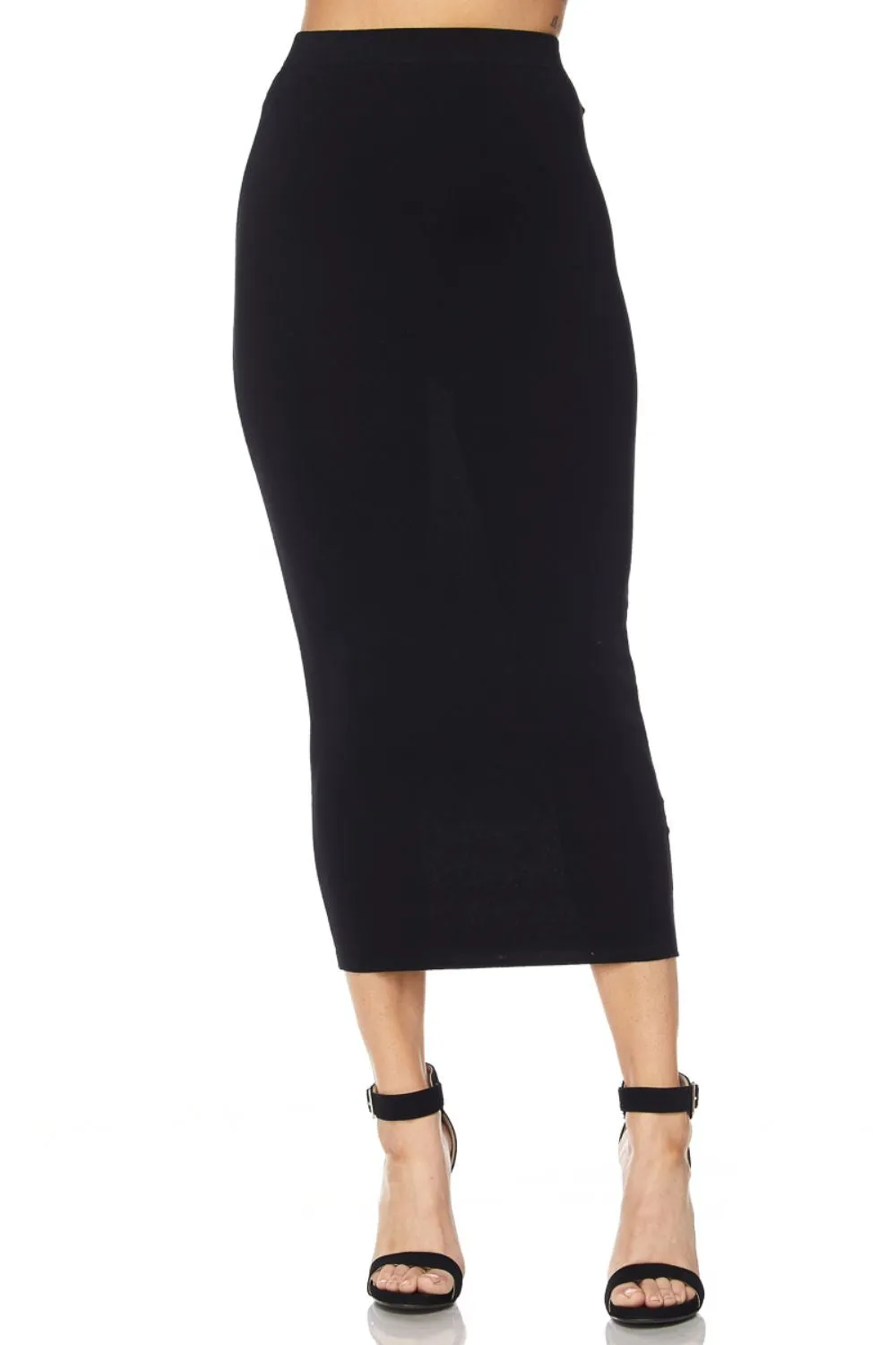 Body Contour Midi Knit Skirt