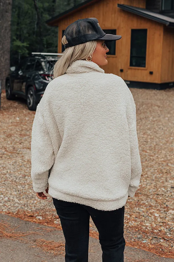 Bonfire Feels Sherpa Denim Jacket in Ivory