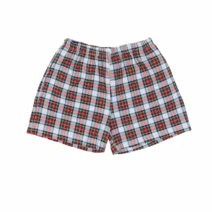 Boys Christmas Plaid Shorts