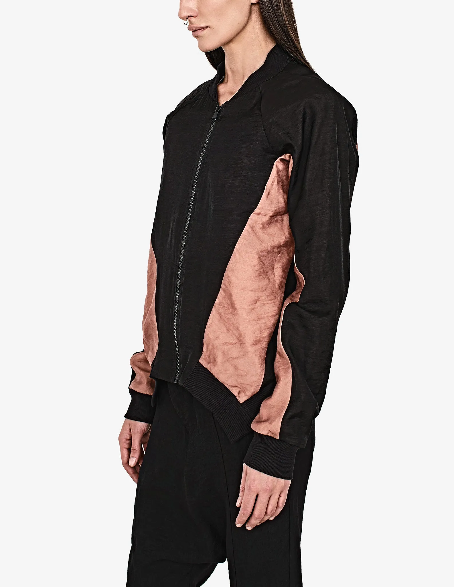 Bronze-block Bomber Jacket