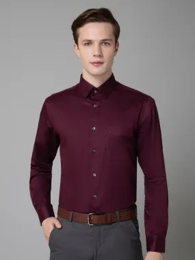 Cantabil Cotton Floral Printed Full Sleeve Regular Fit Marron Party Wear Shirt for Men with Pocket