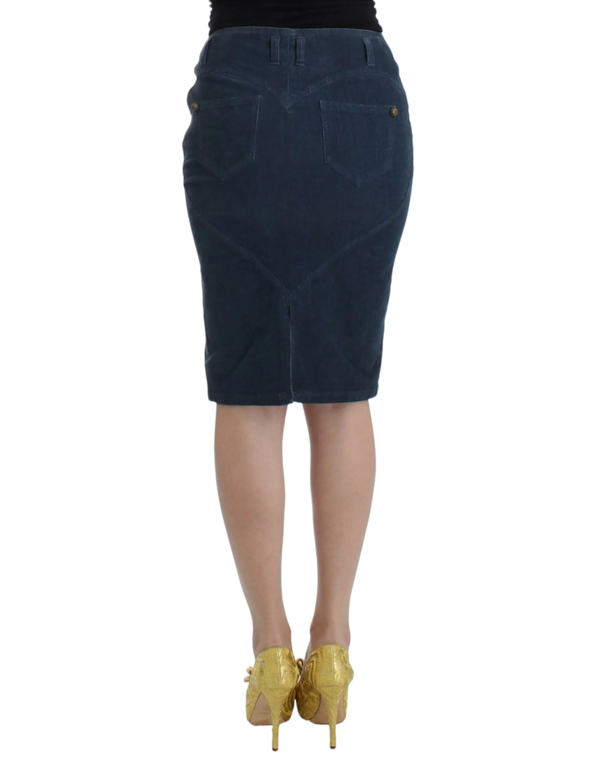 Cavalli Elegant Blue Pencil Skirt