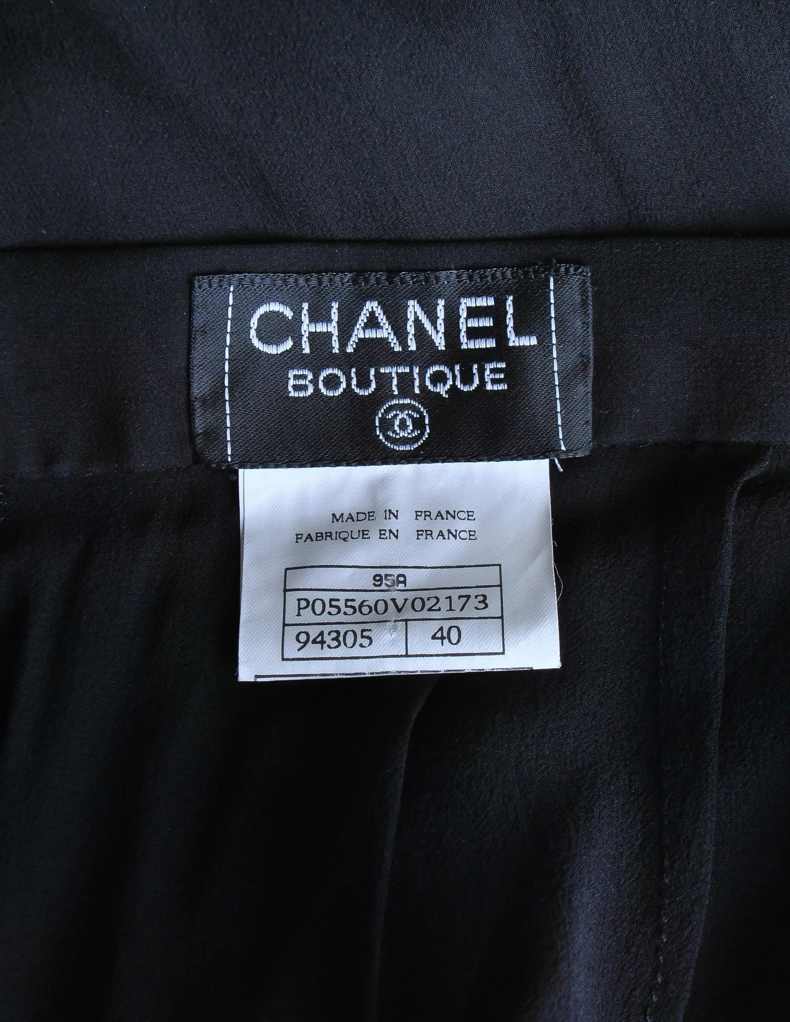 Chanel Vintage Black Silk Chiffon Layered Skirt