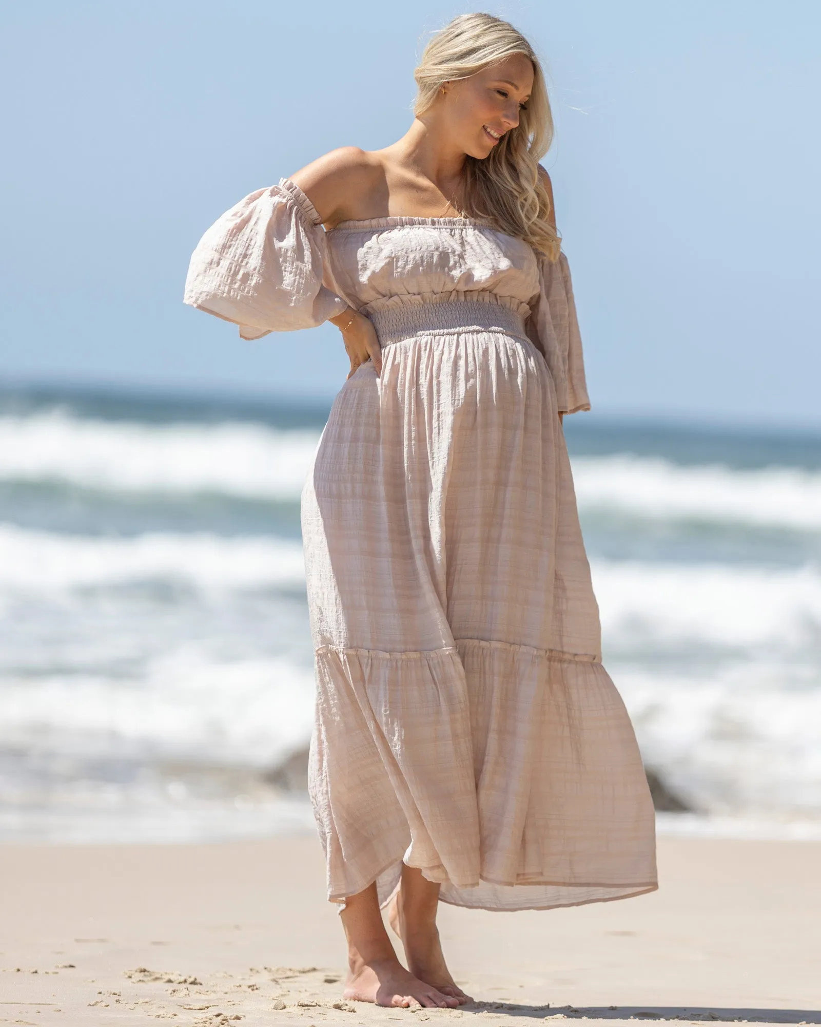 Chantal 2 piece Maternity Photoshoot  Dress in Nude Pink