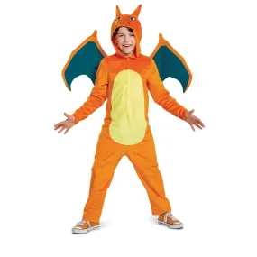 Charizard Deluxe Costume for Kids, Pokémon, Orange and Yellow Jumpsuit