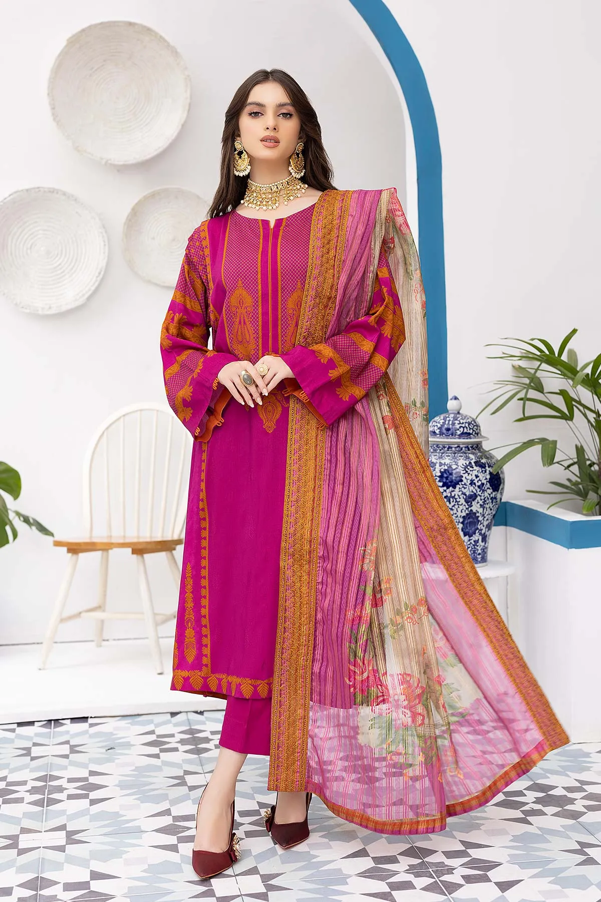 Charizma Print Melody Fall/Winter · Printed Marina Suit With Embroidered Dupatta – PEW22-01