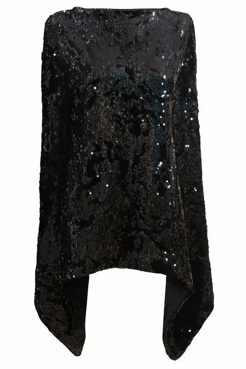 Chic Black Velvet Blouse with Open Back Design