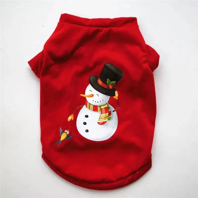 Christmas Printed Pet Costume Pure Cotton