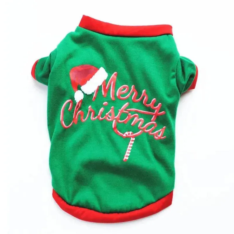 Christmas Printed Pet Costume Pure Cotton