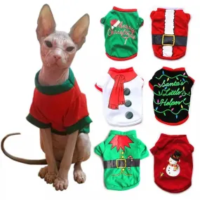 Christmas Printed Pet Costume Pure Cotton