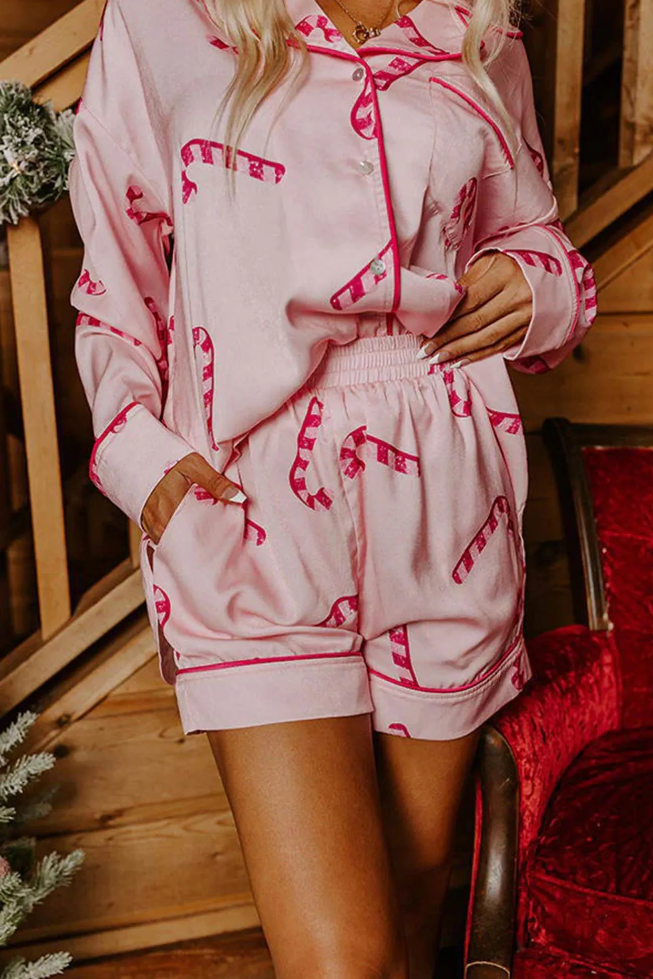 Christmas Satin Printed Loungewear