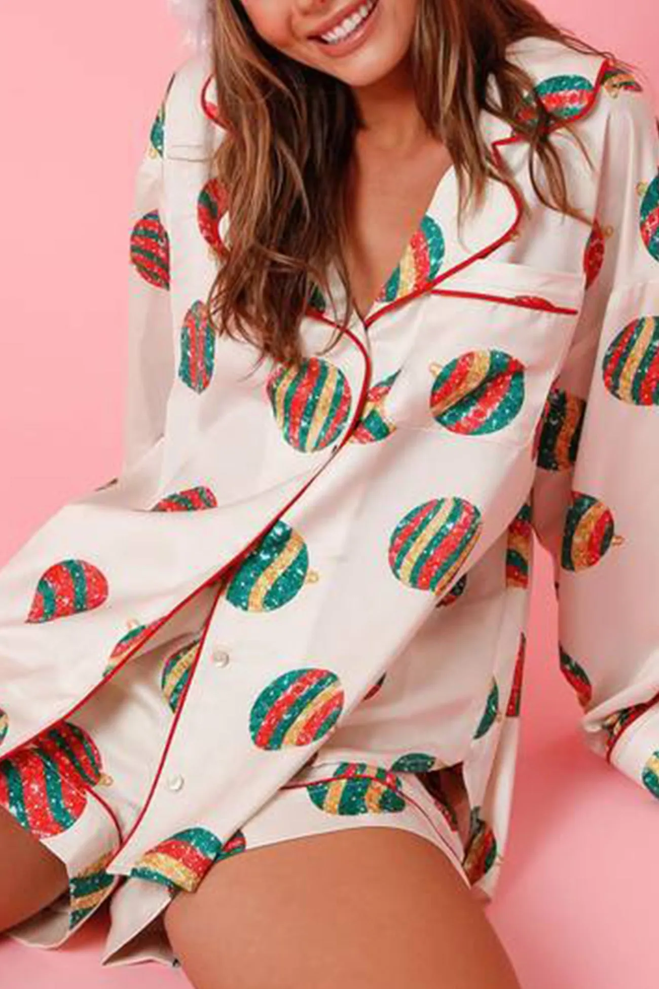 Christmas Satin Printed Loungewear