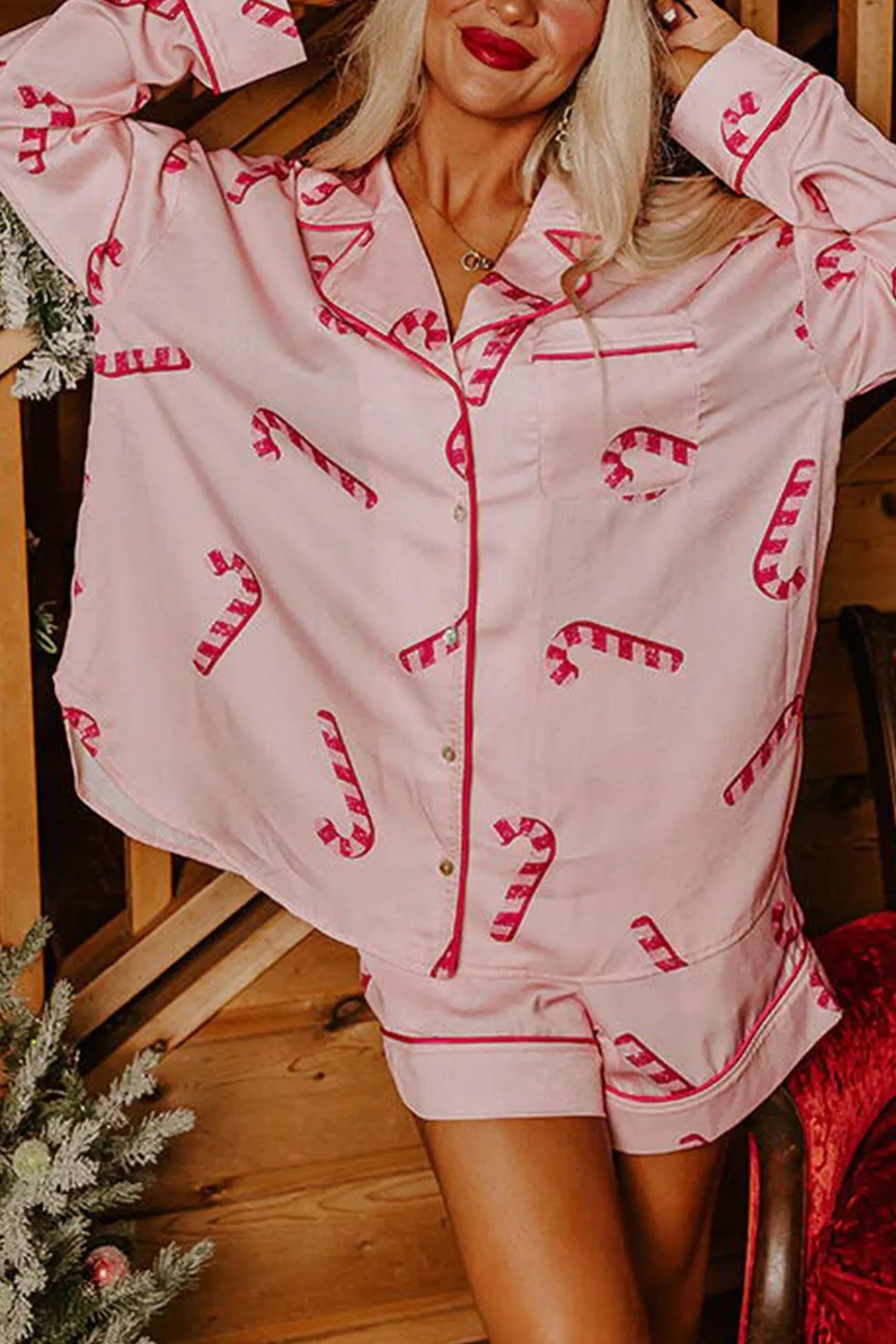 Christmas Satin Printed Loungewear