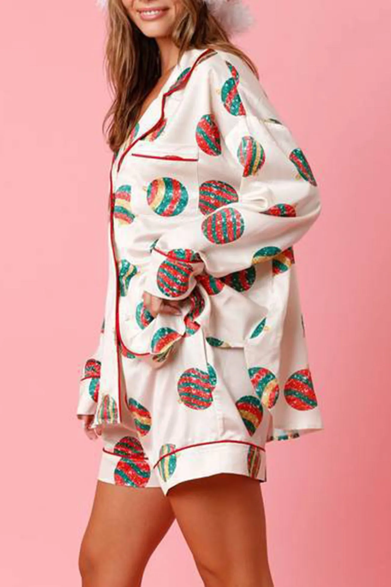 Christmas Satin Printed Loungewear