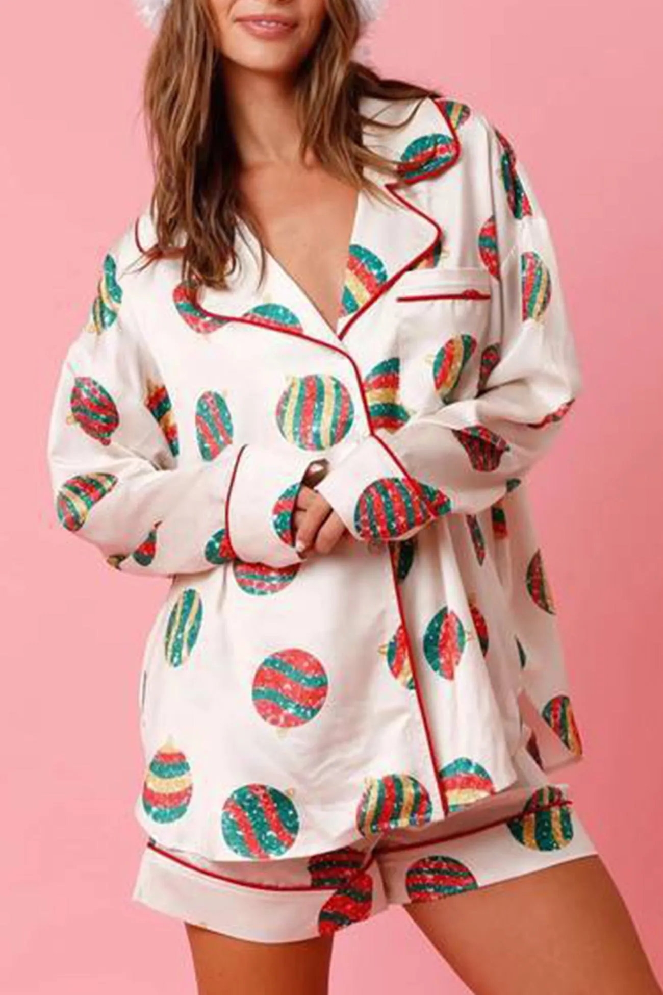 Christmas Satin Printed Loungewear