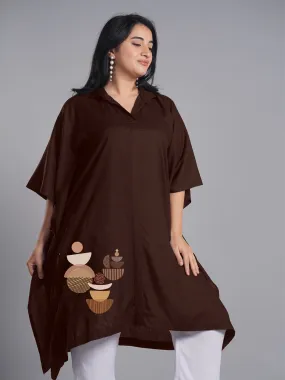 Coffee Rayon Shirt-Kaftan - Concept