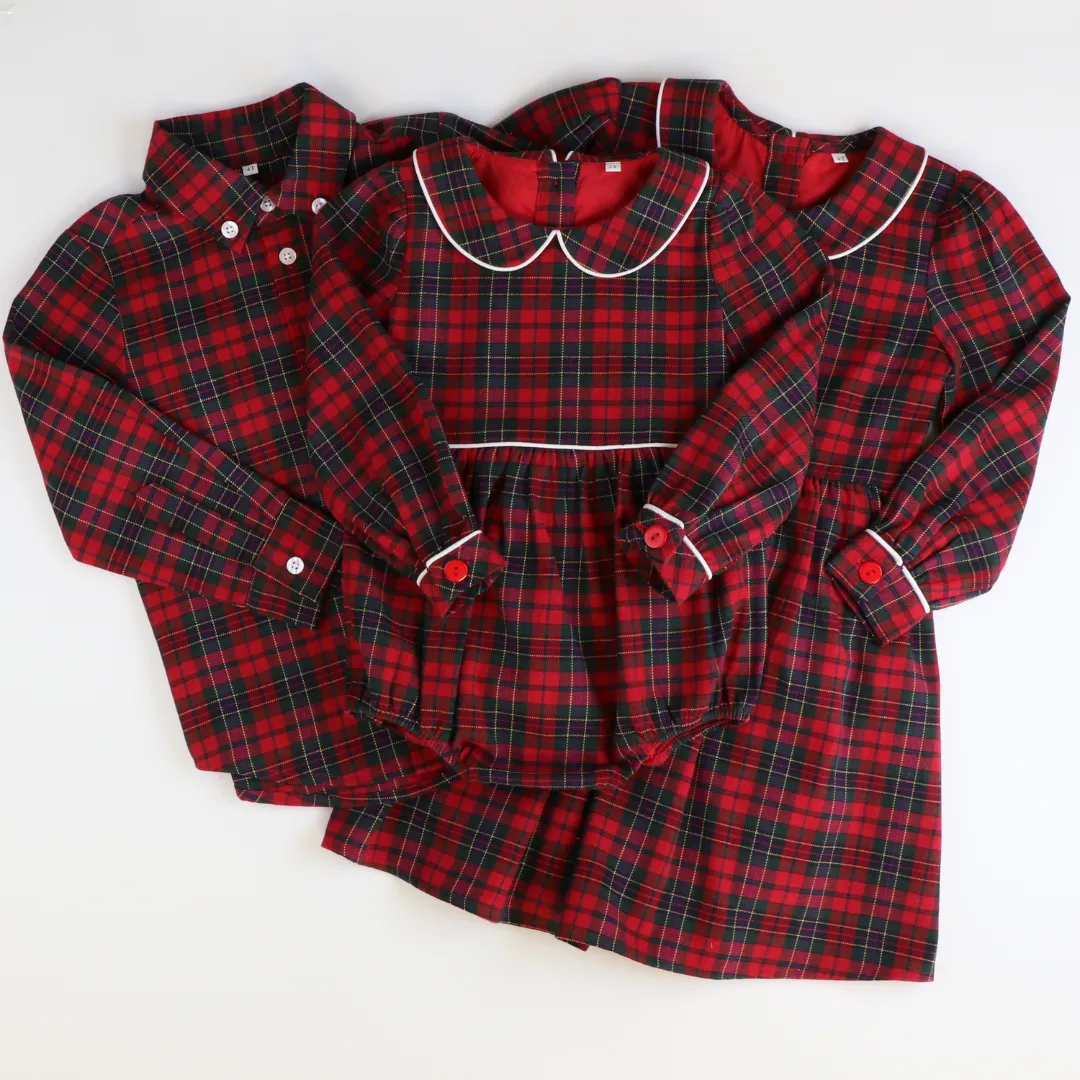 Collared Girl Bubble - Red Plaid